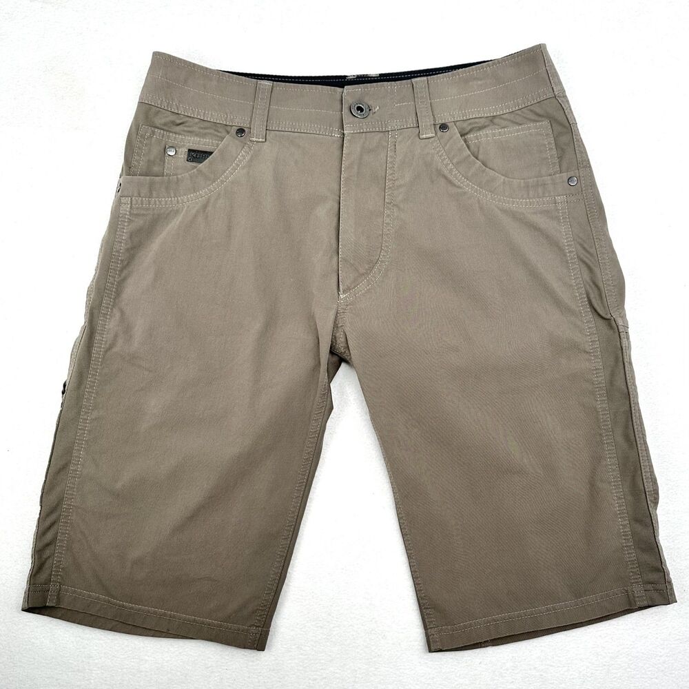 Kuhl Radikl Shorts Mens 31 Walnut Brown 12" Inseam Cargo Hiking Stretch Gorpcore